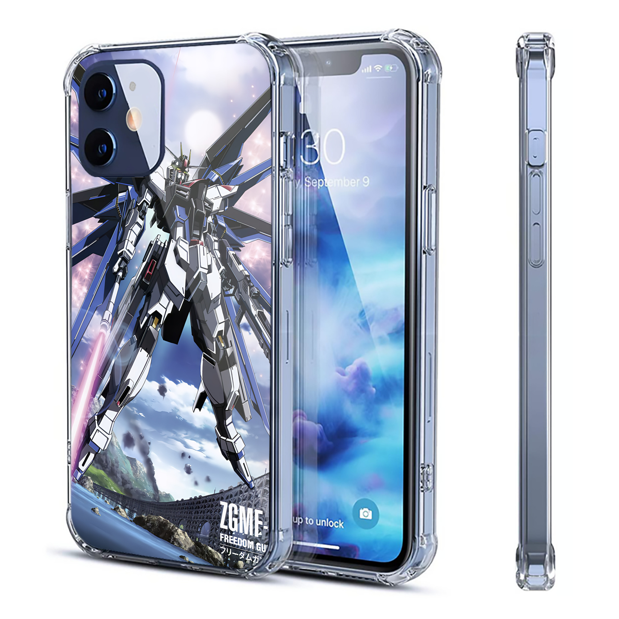 （画像用） 機動戦士ガンダム Mobile Suit Gundam 【iPhone 12シリーズ対応】透明スマホケース（クリアソフトケース）